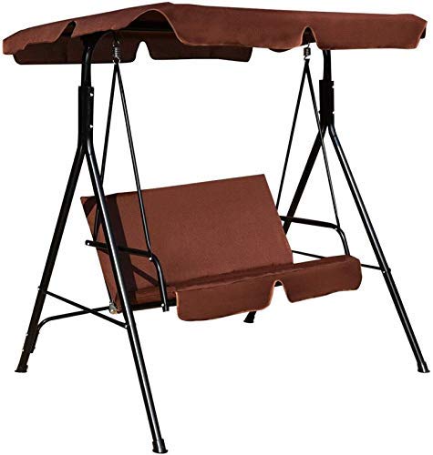 Austin International 2 Person Canopy Swing Weather Resistant Glider Hammock Porch Garden Backyard Lawn Cushioned.