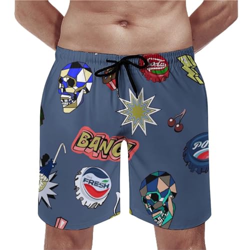 Short de bain homme crâne anti-irritation séchage rapide taille S