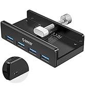 ORICO USB3.0ハブ 4ポート クリップ式 5Gbps高速 5V/2A給電ポート付き バスパワー/セルフパワー アルミHUB パソコンの縁に固定でき 1.5mUSB延長ケーブル付 軽量 ...
