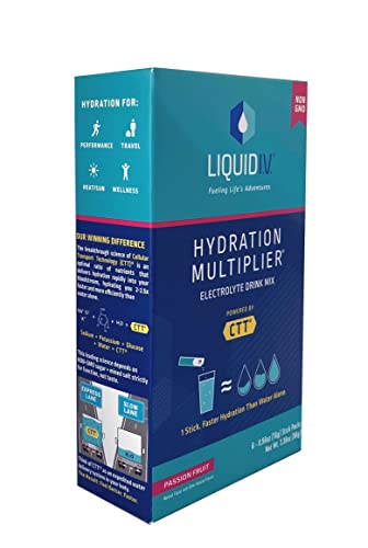 Liquid I.V. Hydration Multiplier, Passion Fruit, Electrolyte Drink Mix Powder Packet, 6 Ct, 96g Net Wt