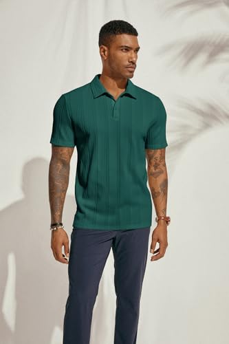 Image of PJ PAUL JONES Mens Polo Shirts Short Sleeve Textured Knit Polos