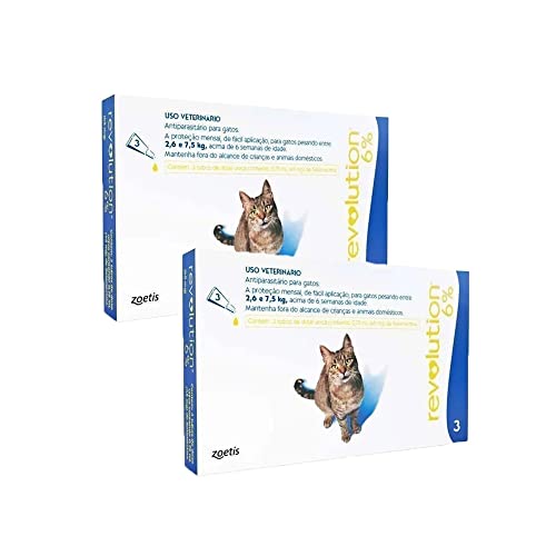 Antipulgas Revolution 6% Gatos 2,6 A 7,5kg C/6 Pipetas