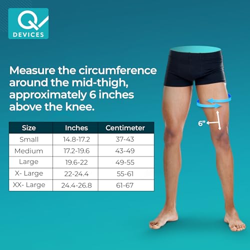 Image of Q DEVICES Long Knee Brace 22 inch Rigid Support, Immobilizes & Stabilizes Knee, & Relieves Pain With Optimal Comfort, Adjustable Strap, Anti Slip Design, Open & Closed Patella Function, Unisex (S)