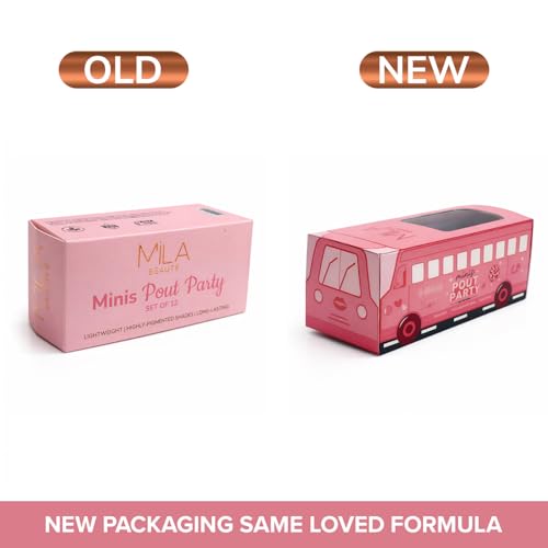 Image of Mila Beaute 12 Creamy Matte Mini Pout Party Lipstick Kit | Lip Hydrating & Light-weight | Long Lasting Lipsticks for Women | Suitable All Indian Tones - Nudes & Browns 14.4g (Pack of 2)