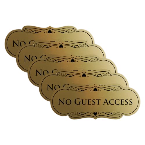 Signalétique No Guest Access design or brossé petit format pour décoration d'hôtel
