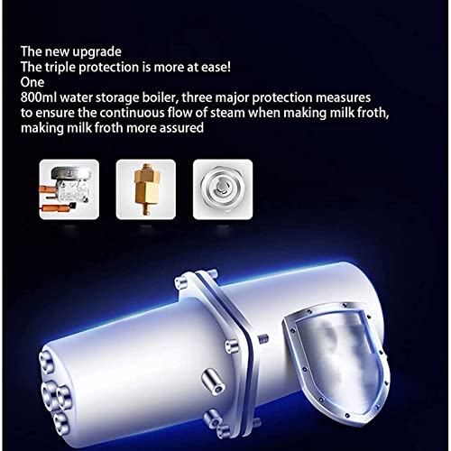 VVHUDA Espressomaschine mit Milchaufschäumer, Expresso-Kaffeemaschine für Espresso Latte und Mokka, Abnehmbarer Wassertank und Doppelfunktion (2650 W) small Gift 7 VVHUDA Espressomaschine mit Milchaufschäumer, Expresso-Kaffeemaschine für Espresso Latte und Mokka, Abnehmbarer Wassertank und Doppelfunktion (2650 W) small Gift