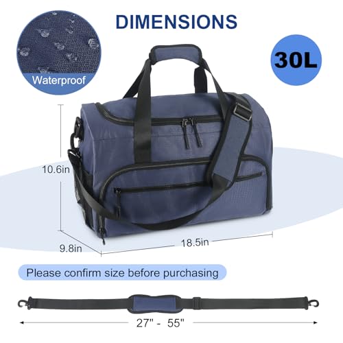 Image of Gym Bag for Men Women, Sports Duffle Bag with Wet Pocket & Shoes Compartment, Water Resistant Overnight Weekender Bag Duffel Bag