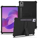 ATOOZ for Lenovo Idea Tab Pro Case 12.7 Inch 2025,Silicone Case for Lenovo Idea Tab Pro Tablet (TB373FU) with Bracket & Pen Holder (Black)