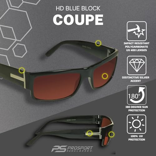 Image of proSPORT Blue Light Reducing High Definition HD Lens Sunglass TR90 Sport Frame Men Women