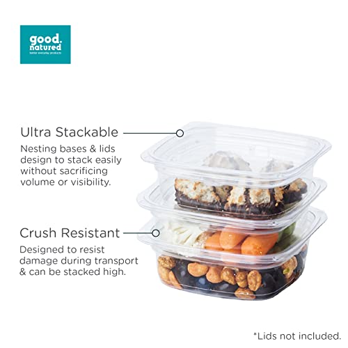 Good Natured Deli Container - 8 Oz. Pack Of 675-99% Plant-Based Clear Food Storage Containers – Compostable, Stackable Square Containers – Multi-Purpose Food Storage - Bpa-Free Food Packaging #TOP4