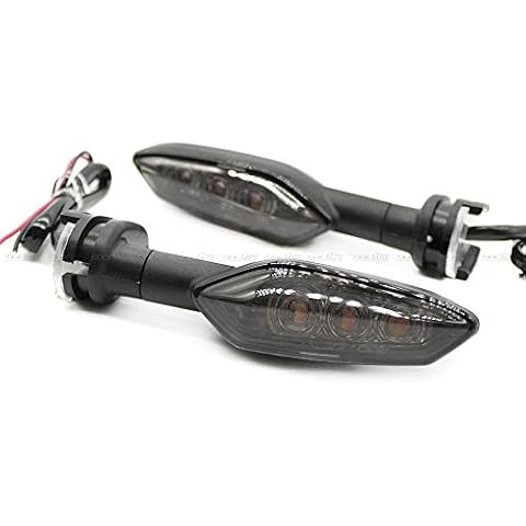 Motorcycle LED Turn Signal Indicator Lights For Yamaha MT-01 MT-25 MT-03 MT-10 MT-09 MT-07 TRACER FZ1 FZ6 FZ8 FAZER FZ6R XJ6 TDM900 XSR900 XSR700 Motorbike Front/Rear Turning Blinker 1 Pair (Smoke) Cover