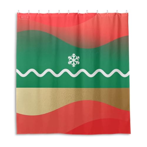 Rideau de douche imperméable en polyester rouge 168 x 183 cm