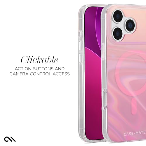 Image of Case-Mate Soap Bubble iPhone 17 Pro Case - Peach Iridescent | Compatible with MagSafe - Stylish Phone Cover with 12ft Drop Protection - Premium Magnetic Phone Cover for iPhone 17 Pro