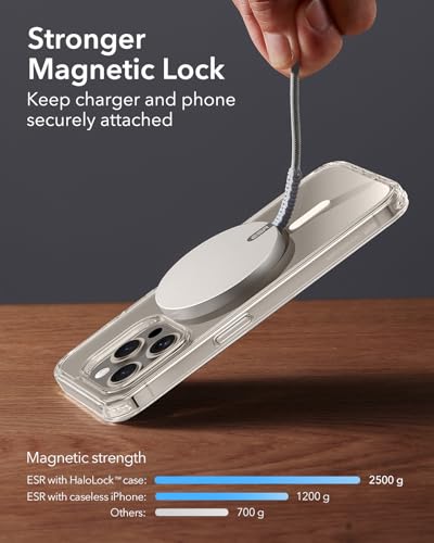 Image of ESR Magsafe Charger for iPhone, Wireless Charger Compatible with iPhone 17 /17e /16 /15 /14 /13 /12, Samsung Galaxy S26 Series, AirPods 4 /3 /AirPods Pro, Natural Titanium