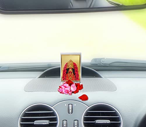 Image of DIVINITI 24K Gold Plated Acrylic Goddess Tara Devi Car Dashboard Idol Frame | Premium Spiritual Gifting Item for Divine Blessings & Positivity | Luxury Religious Decor for Car, Office & Home | 11 X 7
