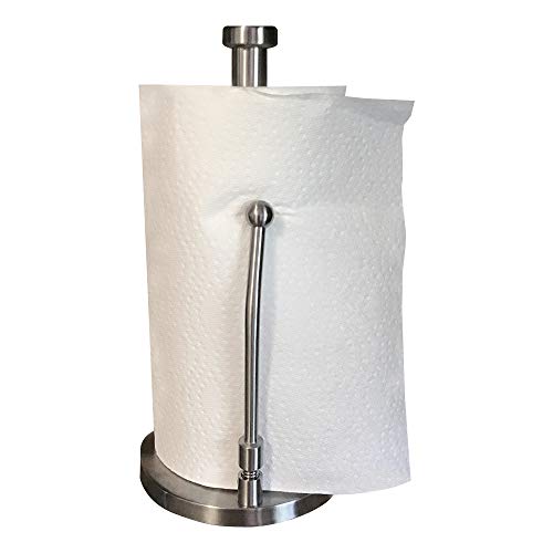 Buy Best Stainless Steel Kitchen Paper Towel Holder Stand Tension Spring Arm for Easy Roll of