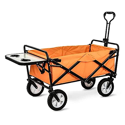 Carrito de jardín plegable de alta resistencia para acampar al aire libre, picnic, pesca, carrito de comestibles multifuncional con capacidad de carga de mesa, 80 kg, rosa roja