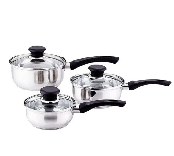 6-Piece Induction Pan Set - Nonstick Frying Pans and Saucepan Set with Lids, Even Heat Distribution, Dishwasher Safe, Oven Safe, PFOA-Free - Ideal for All Cooktops