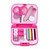 Nähwerkzeuge, Multifunktions-Nähsets-Box für die Familie auf Reisen(rot)