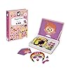 Janod - Magneti'Book Crazy Faces Fille - Jeu Educatif Magnétique 55 Pièces - Dès 3 Ans, J02717, Rose #1