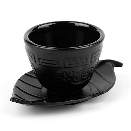 Culnflun Japanese Cast Iron Teacup Set - Retro Iron Pot, Coasters & Drinkware - 100ml Black