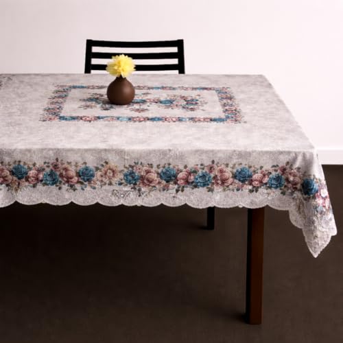 Image of Homerz Premium Centre Table Heritage Series Velvety Center Table Cover, Vibrant Royal Designs with Border Cutwork (Zarina, 36x54 inch - Center Table)