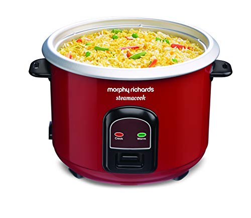 Image of Morphy Richards Steamacook 1.8 - Litre Electric Rice Cooker (Red)