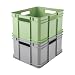 keeeper Transportbox mit Tragegriffen, Euro-Box XL, 28 l, 43 x 35 x 24 cm, Bruno Eco Line, Grau (Eco Stone Grey)