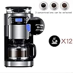QJRGUY Filter Household Appliances Maker 15-Cup Timer Mode And Auto-Off Function Grind Coffee Machine with Removable Basket Stainless Steel - Image 2