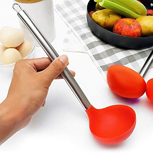Jogo Utensílios Cozinha Silicone e Cabo de Metal 04 Peças