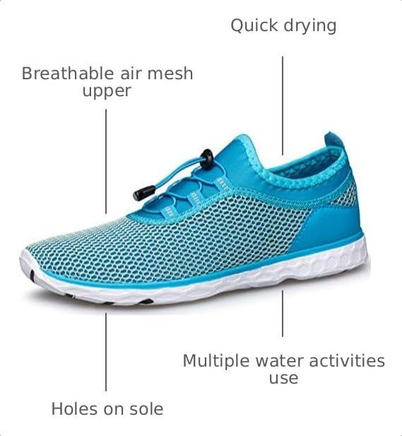 Image of DOUSSPRT Women's Water Shoes Quick Dry for Beach Swim Pool Fishing | Adult Breathable Summer Walk Aqua Sandals for River Athletic Boating Kayaking Diving Sport