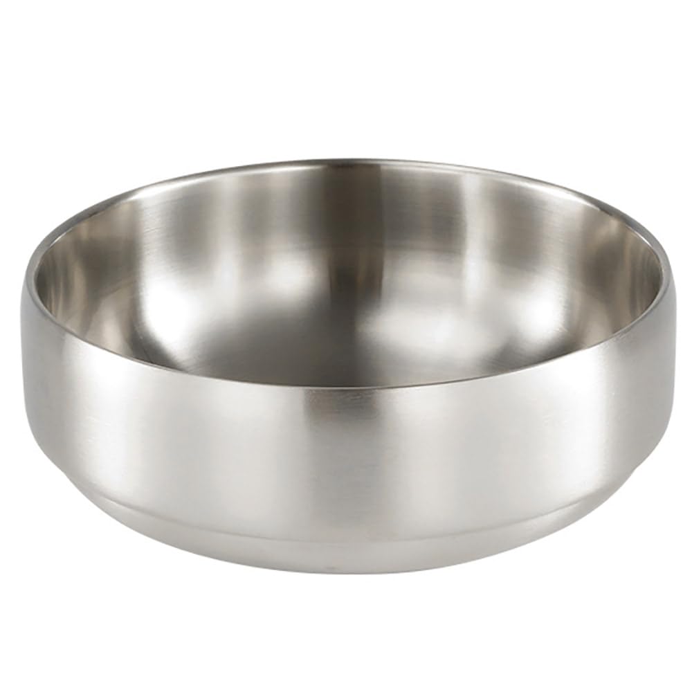 SANQIAHOME 47oz/1400ml Quality Double-Walled Stainless Steel Large Salad Bowl,Heat-Insulated and Anti-Scald Large-Capacity Soup Bowl,Silver