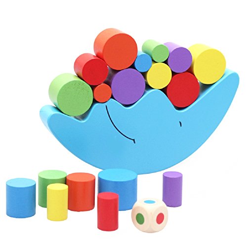 FunnyGoo legno multi colore primi blocchi di apprendimento bilanciamento gioco giocattolo per bambini ( equilibrio luna )