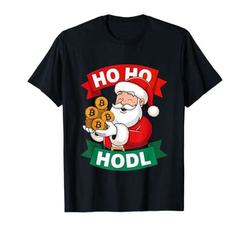 Ho Ho Ho HODL Bitcoin Santa Funny Crypto Xmas T-Shirt