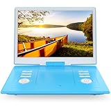 17.9' Portable DVD Player with 15.6' Large HD Screen, 4-6 Hours Rechargeable Battery, Support USB/SD Card/Sync TV and Multiple Disc Formats, High Volume Speaker,Black[Not Support Blu-Ray] (Blue)