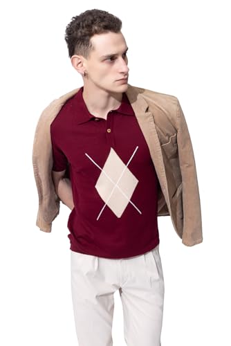 Image of Armisto Men's 100% Cotton Fancy Party Polo T-Shirt /Neutral Colour