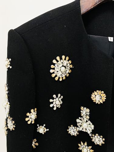 Women's 2 Piece Diamond Pearl Pant Suit Set Slim Fit Luxury Jacket Pants Party Wedding Outfits3