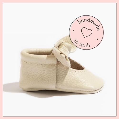 Freshly Picked Soft Sole Knotted Bow Moccasins Birch Size 5