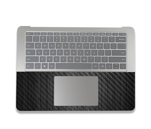 Image of MightySkins Carbon Fiber Skin Compatible with Microsoft Surface Laptop Studio 2 (2023) Full Wrap Kit - Black Wood | Protective, Durable Textured Carbon Fiber Finish | Easy to Apply | Made in The USA