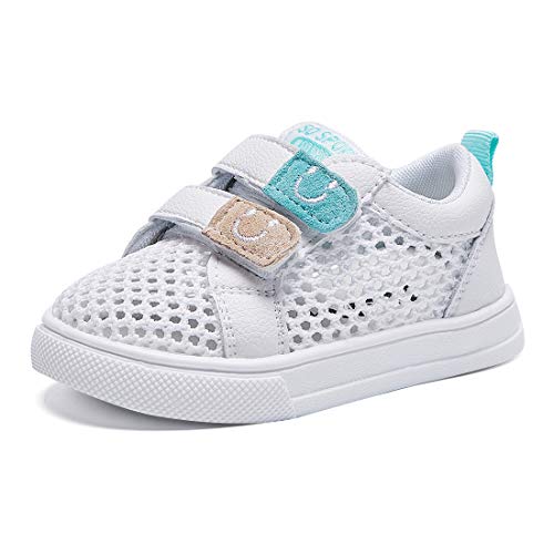 Qtolo Baby Sneakers Boys Girls First Walking Shoes Breathable Mesh 6 9 12 18 24 Months Shoes Green Size 6-12 Months Infant