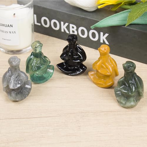 Escultura Tortuga de Cristal de Fluorita para Meditación miniatura 5