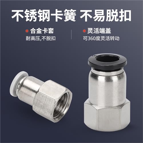 Conector neumático PCF de rosca interna con tapón rápido negro 5