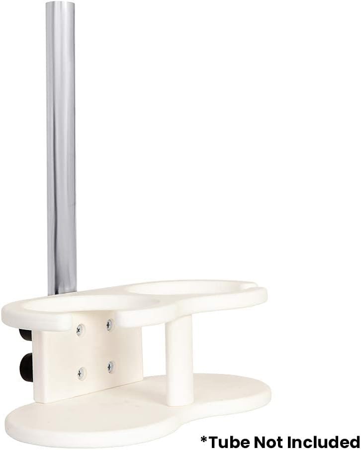 White Water Boat Cup Holder Rail Mount White Nylon Double Rail Drink Holder Fits 7/8 and 1 Inch Rail Vertical or Horizontal Marine Cup Holder for Pontoon Sailboat Kayak Yacht Fishing Boat