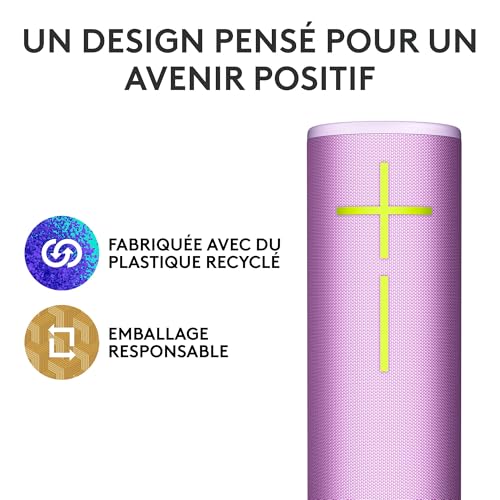 Ultimate Ears MEGABOOM 4, Enceinte Bluetooth Portable étanche avec Un Son Puissant à 360 degrés, Enceinte Flottante offrant Une autonomie de 20 Heures et Une portée de 45m - Violet