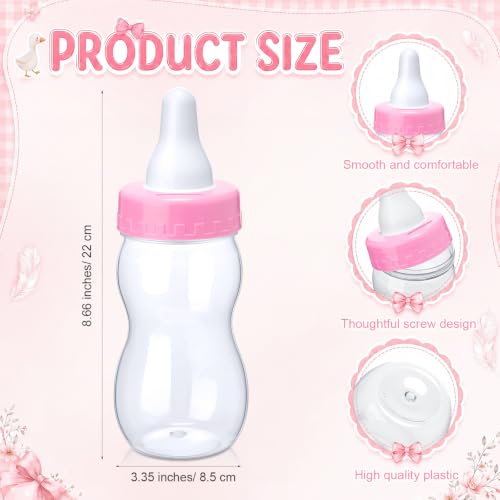 Image of Roowest 512 Pcs Baby Shower Games Guess How Many Pacifiers Sign 100 Small Guessing Games 10 HB Pencils 750ml Milk Bottle 400 Acrylic Pacifiers Decoration for Guest Gender Reveal(Pink,Silly Goose)
