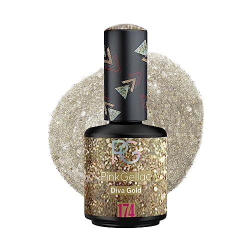 Pink Gellac 174 Diva Gold Soak-Off UV/LED Gel Polish