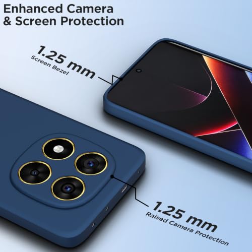 Image of Outlouders Back Cover for Poco X7 5G | Camera Protection | Durable Soft Matte Silicone Bumper Case (Blue)