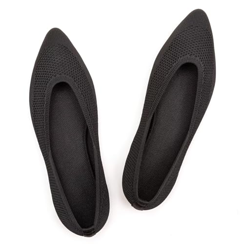 Image of Frank Mully Womens Pointed Toe Flats Knit Dress Shoes Comfort Women Shoes Softable