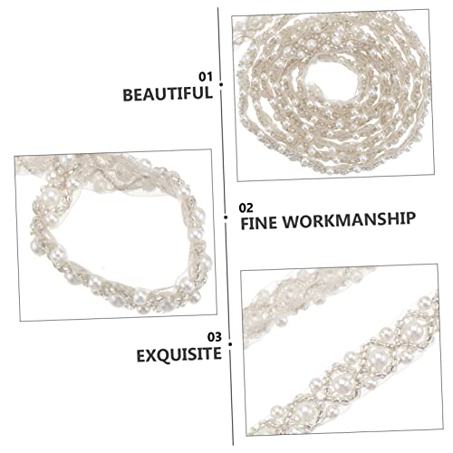 UKCOCO Wedding Decor Rhinestone Belts Ribbons Embroidery Fabric Trim Crystal Trim Patches Bridal Belt Applique Diamante Sewing Chain Applique Sew on Wedding Dress Crystal Applique - Image 2