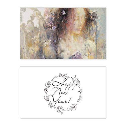 Tarjeta conmemorativa de año nuevo con pintura al óleo Pausa XJJ, un regalo artístico único